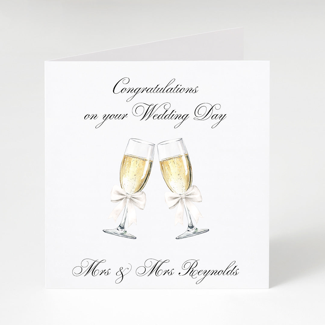 Personalised Wedding Day Champagne Card