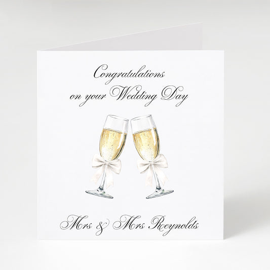 Personalised Wedding Day Champagne Card