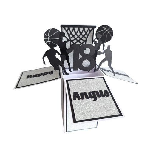 Personalised Basketball Birthday Pop Up Card