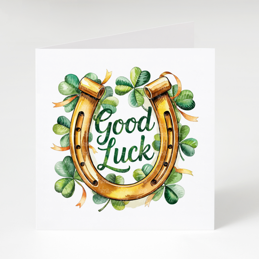 Good Luck Horseshoe Card