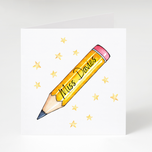 Personalised Teacher's Pencil Card