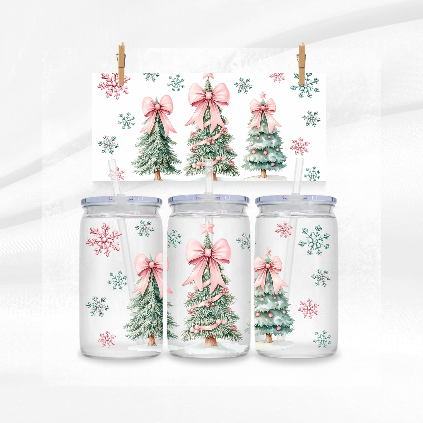 Christmas Trees Libbey Glass Can