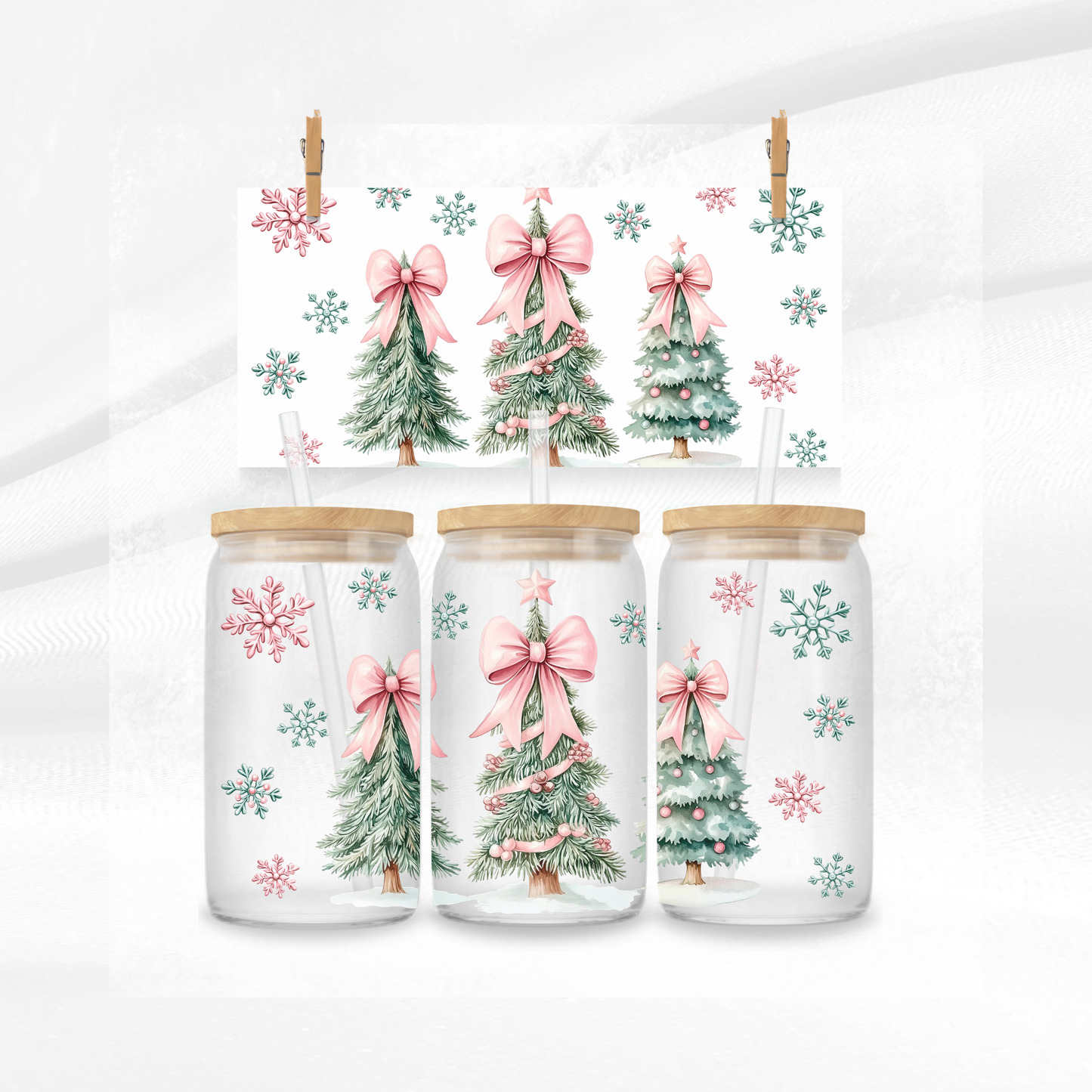 Christmas Trees Libbey Glass Can
