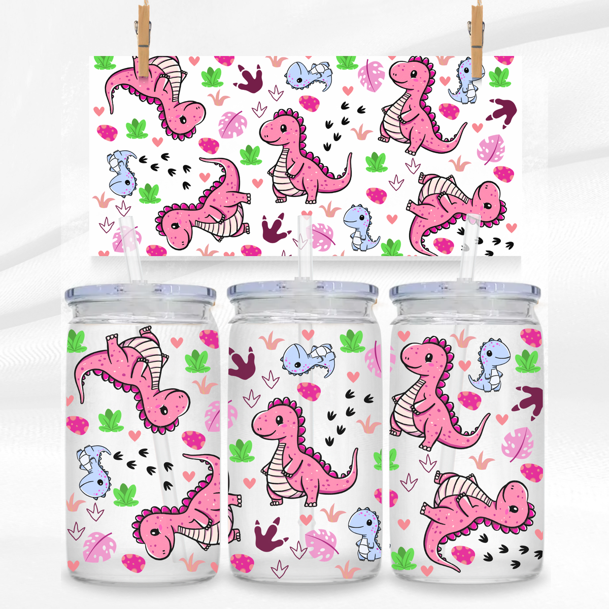 Pink Dinosaur Libbey Can