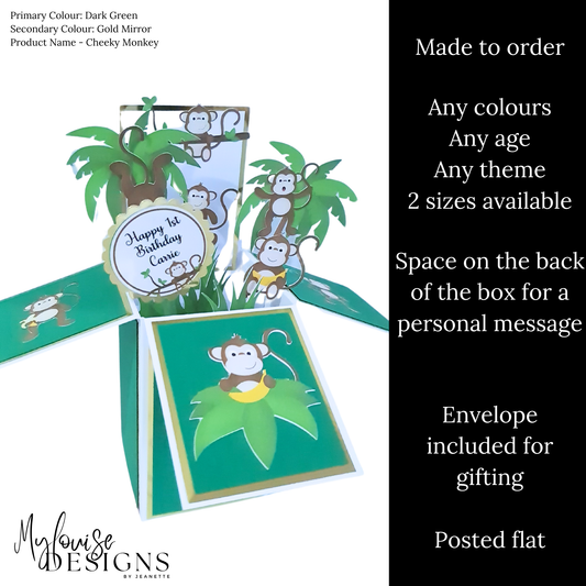 Personalised Jungle Birthday Pop Up Card