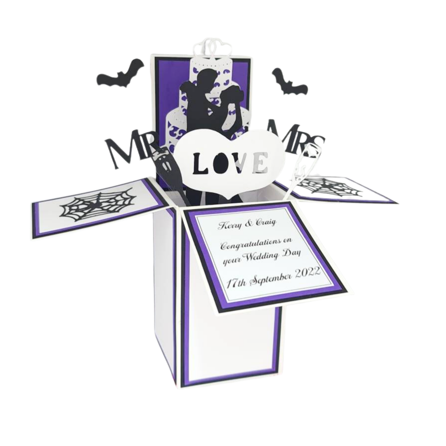 Personalised Gothic Wedding Card Pop Up Card