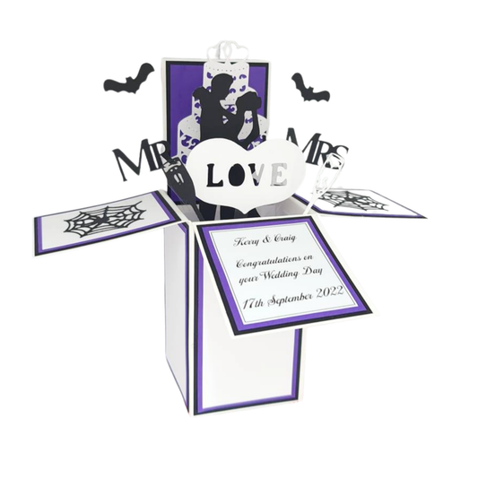 Personalised Gothic Wedding Card Pop Up Card