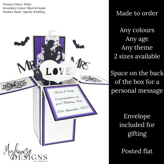 Personalised Gothic Wedding Card Pop Up Card