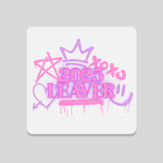Pink 2025 Leavers Coaster