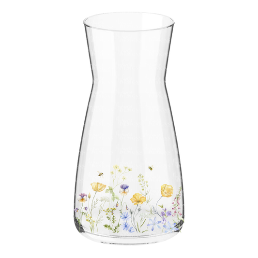 Glass Vase with Wildflower & Bee Design