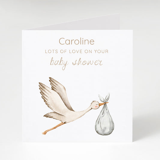 Personalised Baby Shower Stork Card