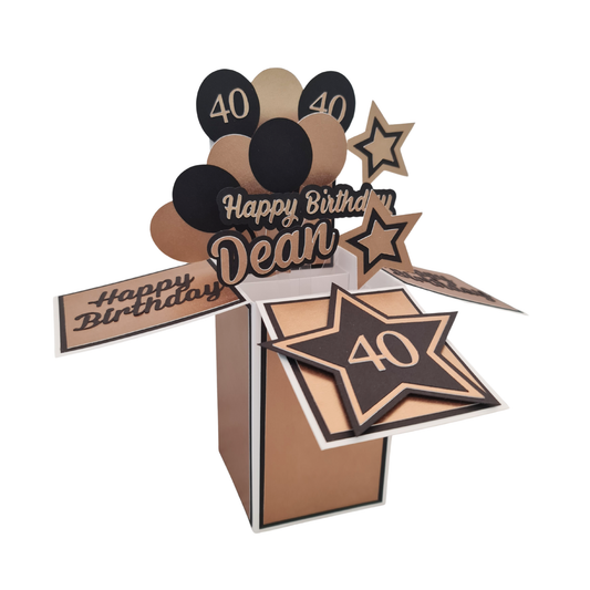 Personalised 40th Birthday Pop Up Card