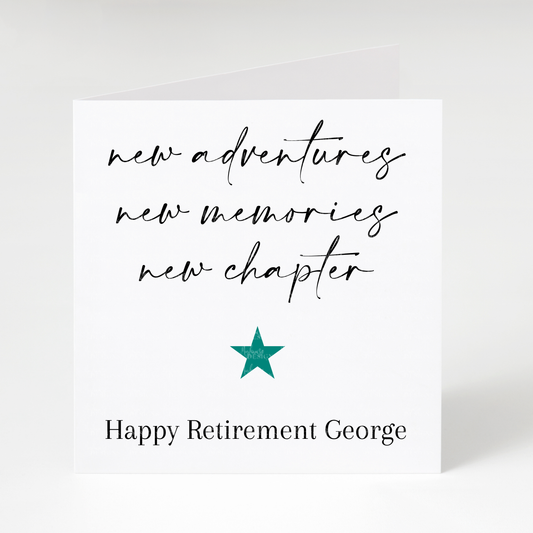 Personalised New Adventures Retirement Card
