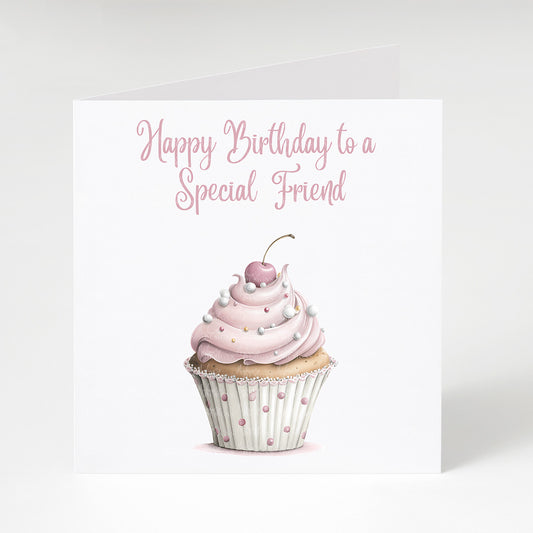 Special Friend Birthday Cupcake Card