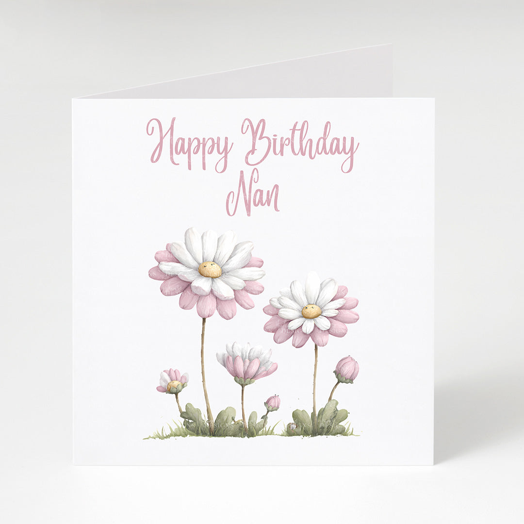 Happy Birthday Nan Flowers Card
