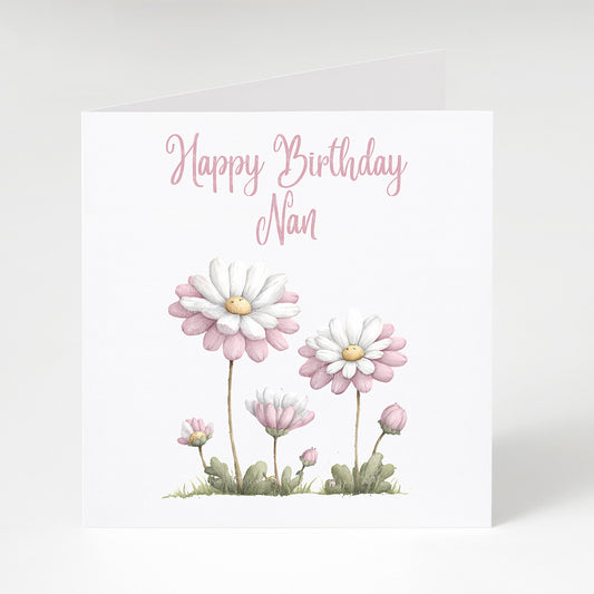 Happy Birthday Nan Flowers Card