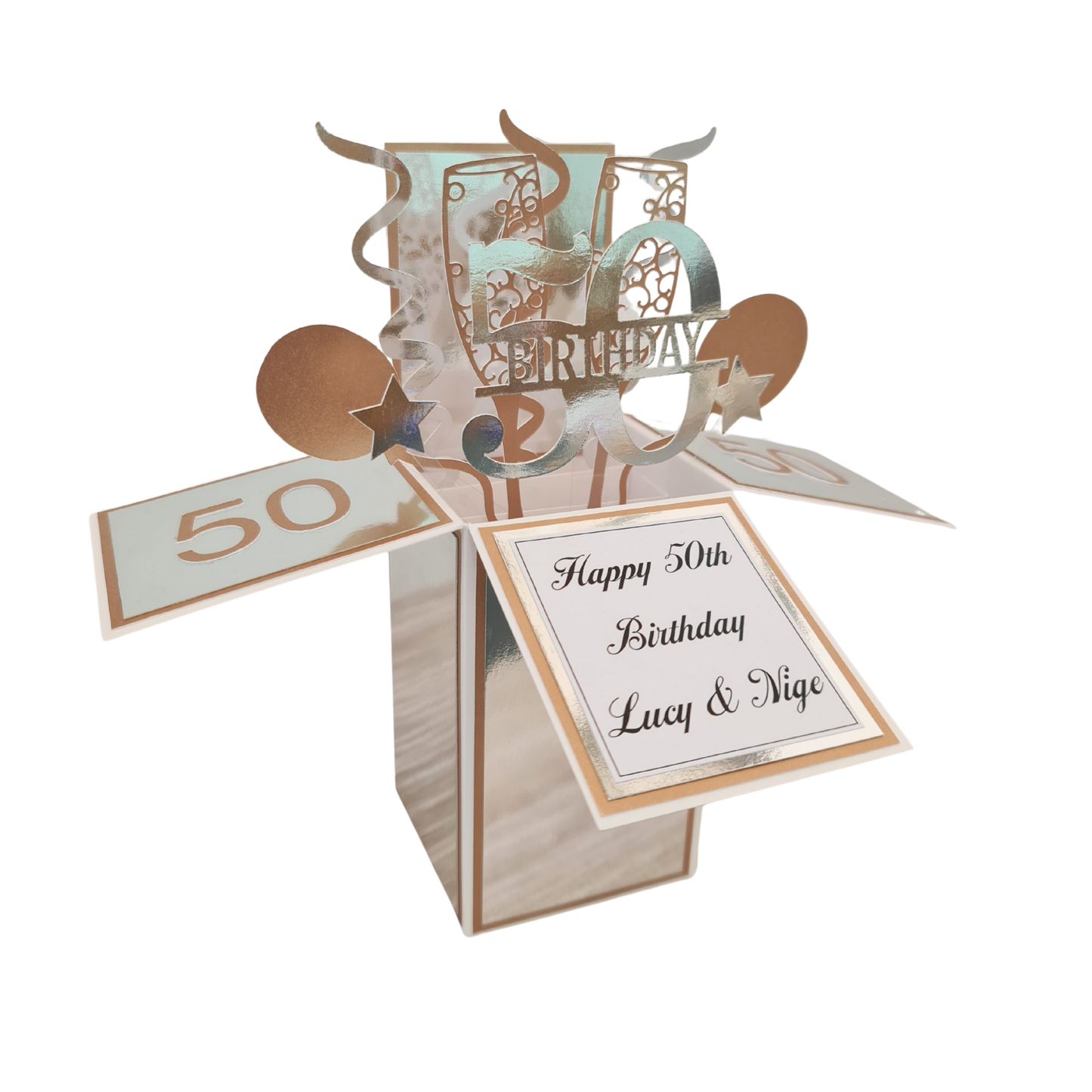 Personalised 50th Birthday Pop Up Card