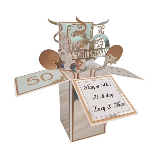 Personalised 50th Birthday Pop Up Card