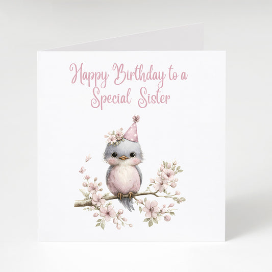 Special Star Cute Bird Birthday Card