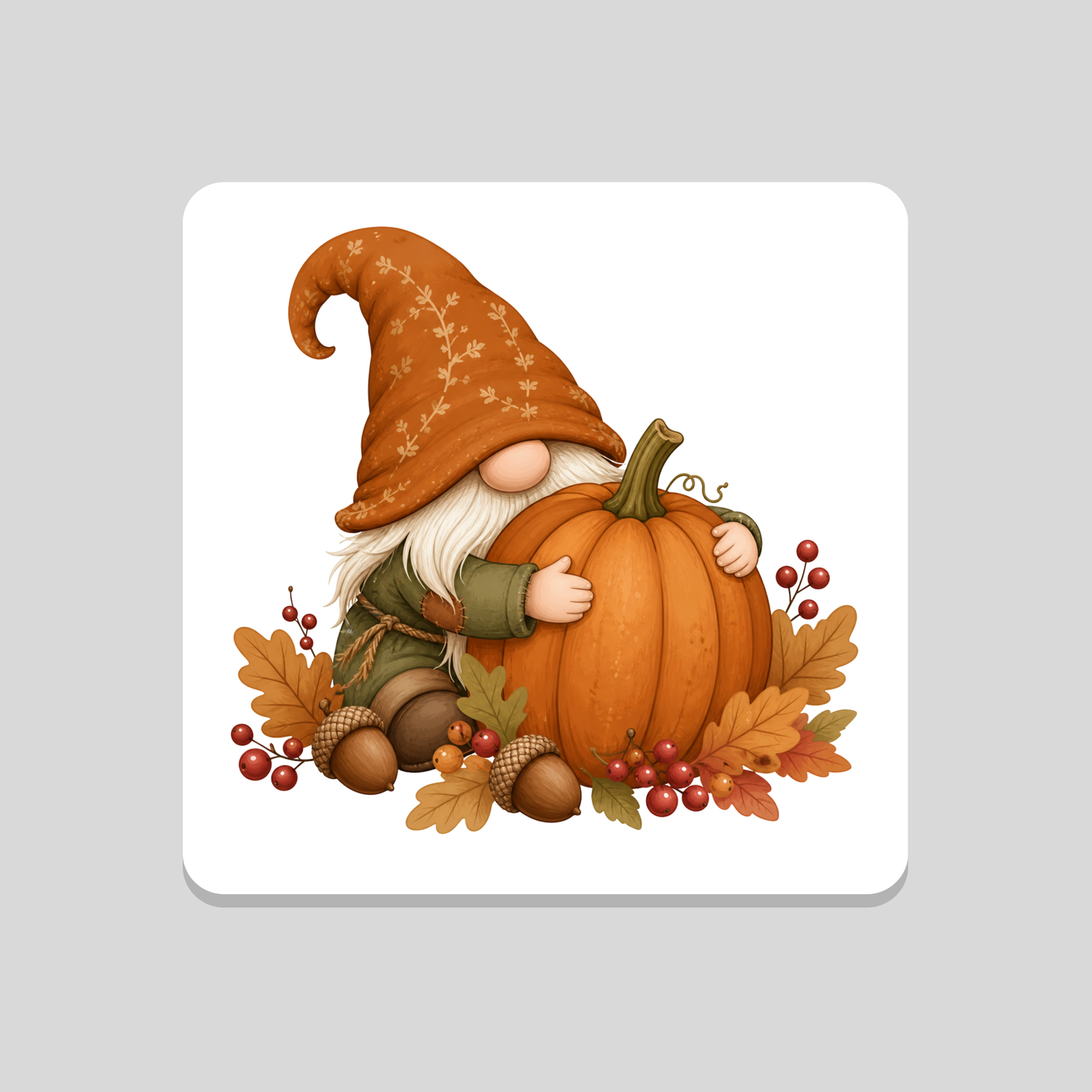 Autumn Pumpkin Gnome Coaster