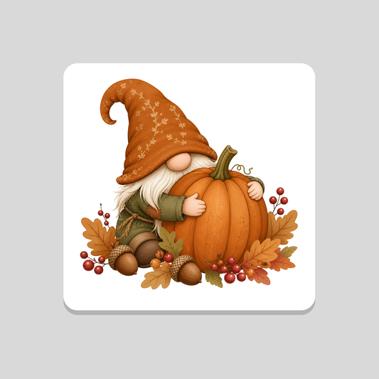 Autumn Pumpkin Gnome Coaster