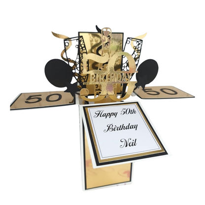 Personalised 50th Birthday Pop Up Card