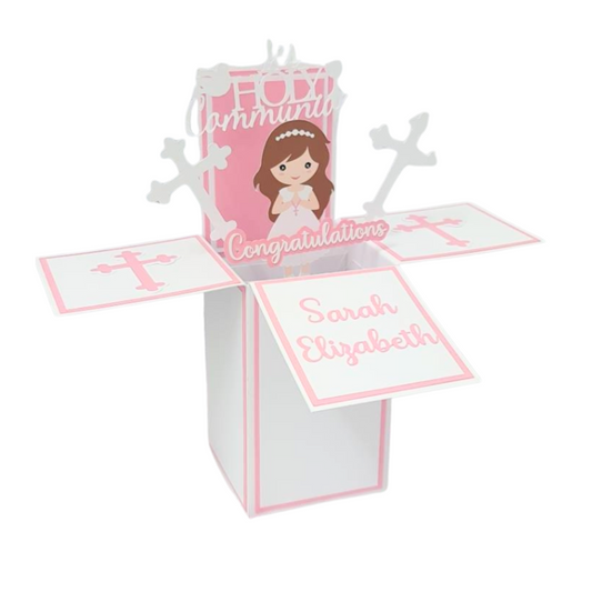 Personalised Girls Holy Communion Card