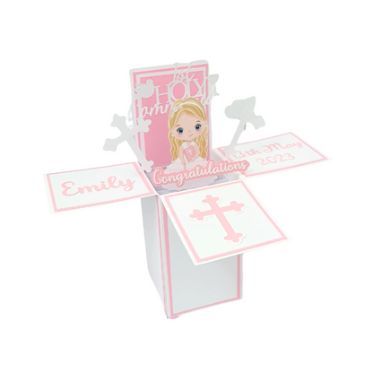 Personalised Girls Holy Communion Card