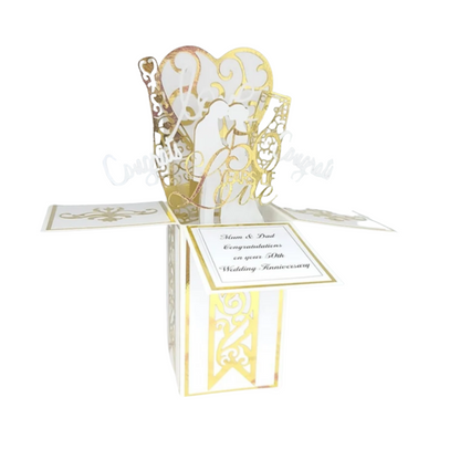 Personalised Golden 50th Wedding Anniversary Card