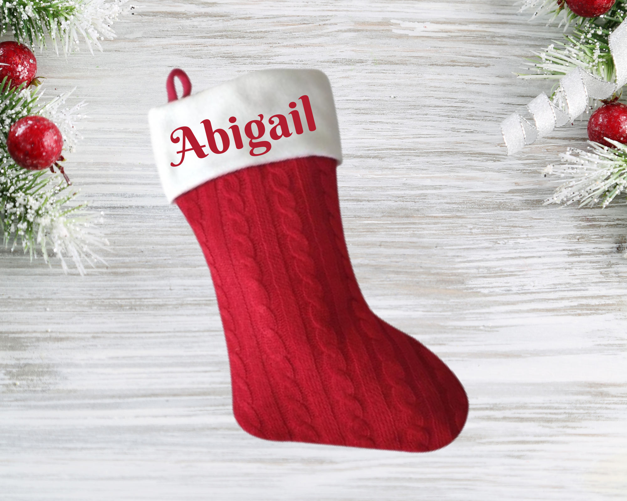 Luxury Red Personalised Christmas Stocking