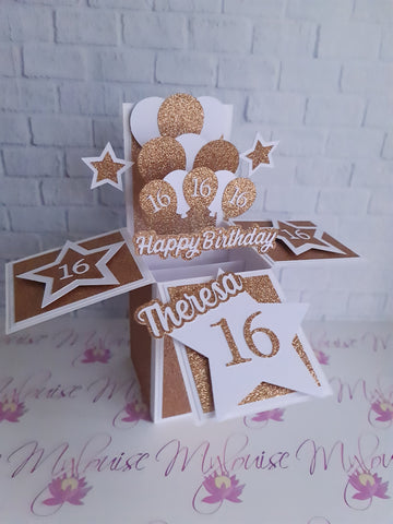 Personalised 16th Birthday Pop Up Card