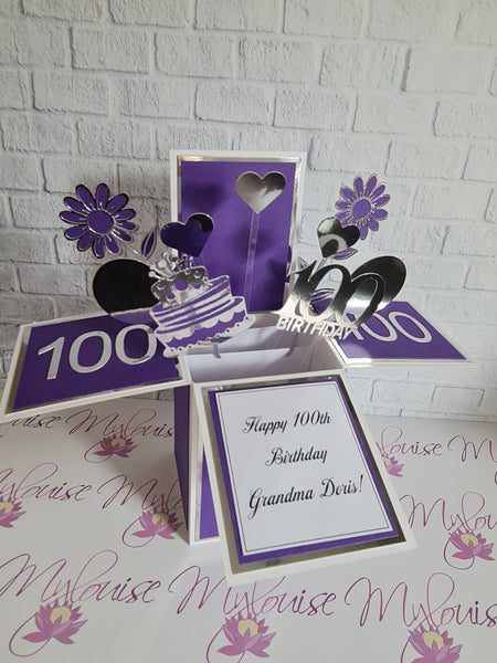 Personalised 100th Birthday Pop Up Card