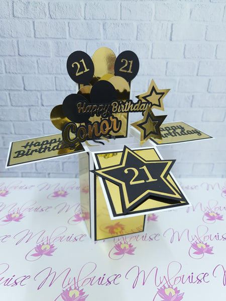 Personalised 21st Birthday Pop Up Card