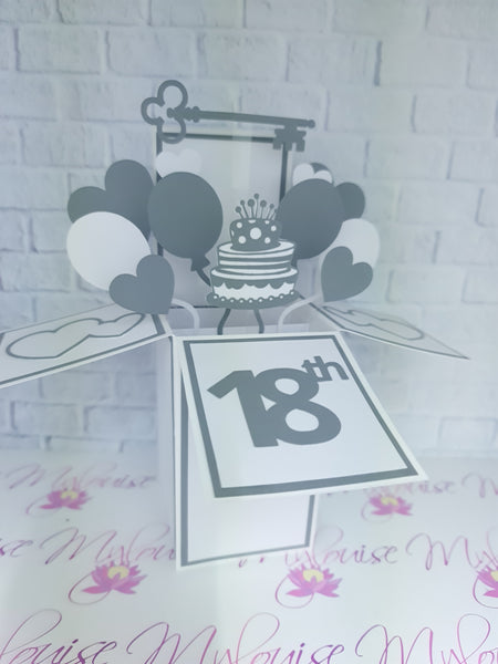 Personalised 18th Birthday Cake Pop Up Card