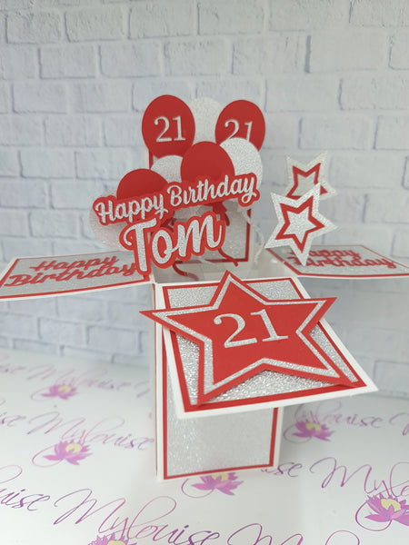 Personalised 21st Birthday Pop Up Card