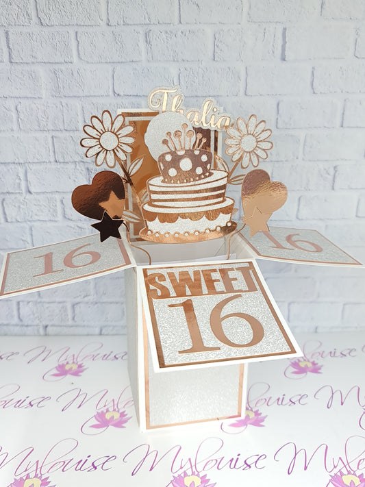 Personalised 16th Birthday Pop Up Card