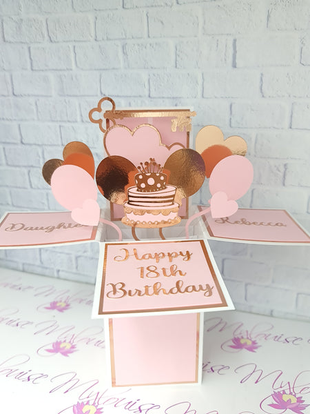 Personalised 18th Birthday Cake Pop Up Card