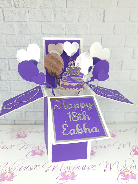 Personalised 18th Birthday Cake Pop Up Card