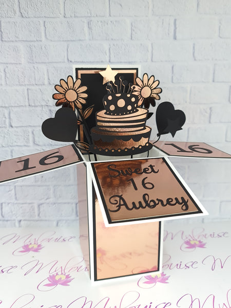 Personalised 16th Birthday Pop Up Card