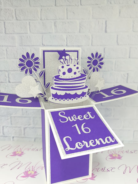 Personalised 16th Birthday Pop Up Card