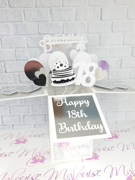 Personalised 18th Birthday Cake Pop Up Card