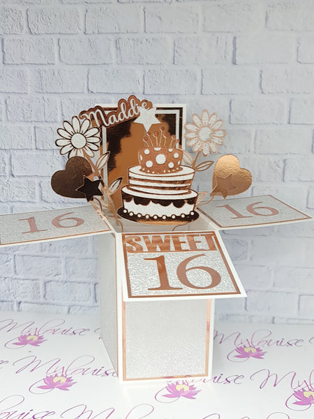 Personalised 16th Birthday Pop Up Card