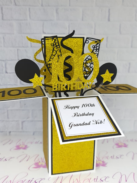 Personalised 100th Birthday Pop Up Card