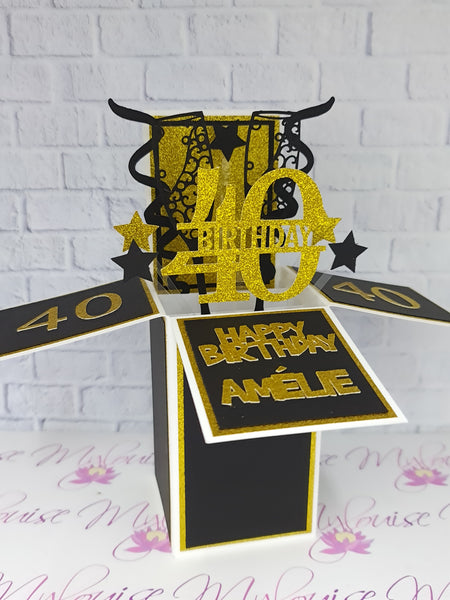 Personalised 40th Birthday Pop Up Card