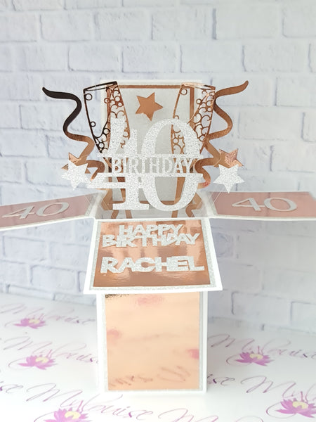 Personalised 40th Birthday Pop Up Card