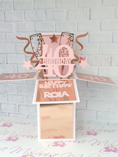 Personalised 40th Birthday Pop Up Card