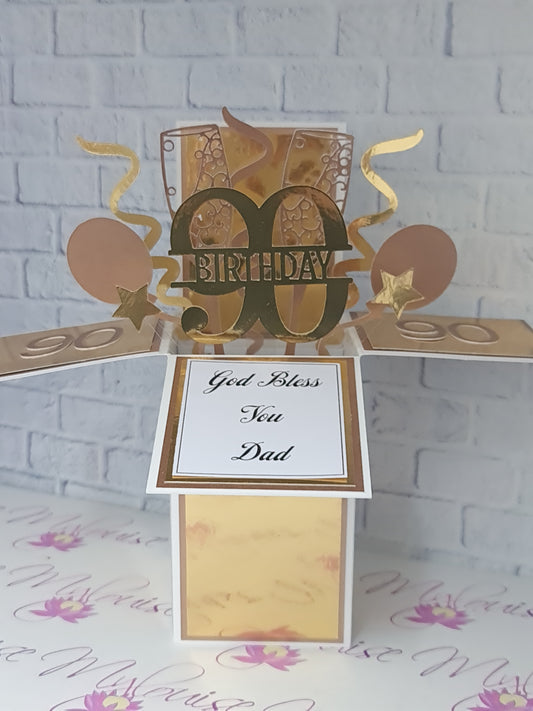 Personalised 90th Birthday Pop Up Card