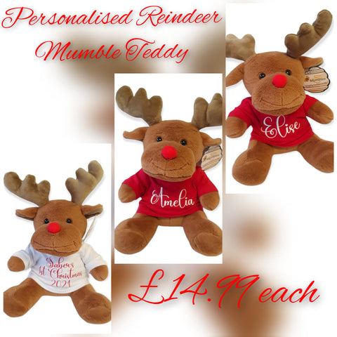 Personalised Reindeer Teddy