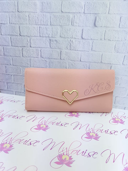 Personalised Purse with Heart Clasp