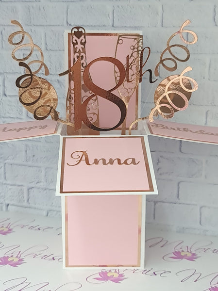 Personalised 18th Birthday Pop Up Card